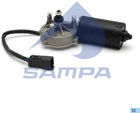 Фото 1/2 044.224, Мотор-редуктор стеклоочистителя SCANIA 4 series переднего SAMPA