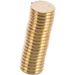 Неодимовый магнит диск 10х1.5 мм, золотой, 20шт, 9-1212209-020