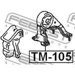 TM-105, TM-105_подушка ДВС задняя! МКПП\ Toyota Carina AT171 1.6 A4-FE 87-92