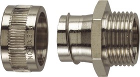 FU16-M20-M, Fixed External, Conduit Fitting, 16mm Nominal Size, M20, Nickel Plated Brass