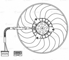 Фото 1/3 LFAC1804, Вентилятор радиатора Skoda Octavia (96-)/VW Golf IV (96-) (без кожуха) (1 скор.) (LFAC 1804)