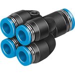 QSQ-8-6, QSQ Series Double Y Tube-to-Tube Adaptor Push In 8 mm ...