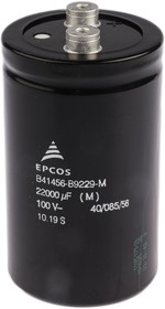 Фото 1/3 22000μF Aluminium Electrolytic Capacitor 100V dc, Screw Terminal - B41456B9229M000