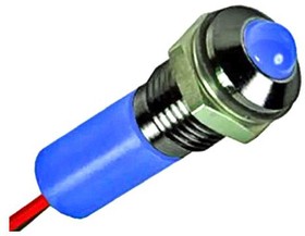 Q6P7BXXB12E, Светодиодный индикатор в панель, Синий, 12 В DC, 6 мм, 20 мА, 1.2 кд, IP67