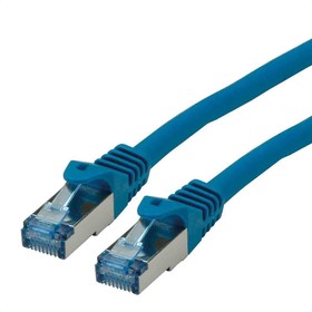 21.15.2840-100, Cat6a Male RJ45 to Male RJ45 Ethernet Cable, S/FTP, Blue LSZH Sheath, 0.5m, Low Smoke Zero Halogen (LSZH)