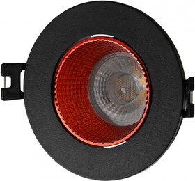 Denkirs DK3061-BK+RD Встраиваемый светильник, IP 20, 10 Вт, GU5.3, LED, черный/красный, пластик