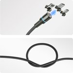 18-7076, Кабель USB 3в1 со съемными магнитными портами, Type-С (2A) ...
