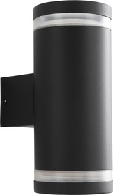 Фото 1/10 11-130 Светильник уличный, настенный, 2хMAX 15Вт, 2хGX53, ~230В/50Гц, IP54, 130х89х180мм, чёрный, ме