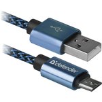 Кабель USB2.0/MICRO-USB 1M BLUE USB08-03T 87805 DEFENDER
