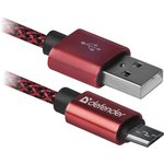 Кабель USB2.0/MICRO-USB 1M RED USB08-03T 87801 DEFENDER