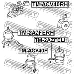 TM-2AZFERH, TM-2AZFERH_подушка двигателя правая!\ Toyota Camry ACV4#/AHV40/GSV40 ...