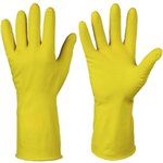Резиновые хозяйственные перчатки ЛОТОС с хлопковым напылением, 8М 50762000.002