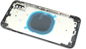 Задняя крышка (корпус) в сборе с рамкой, сим-держателем и кнопками для Apple iPhone Xs Max черная
