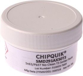 Фото 1/6 SMD291AX50T3, SMD291AX Solder Paste, 50g Tub