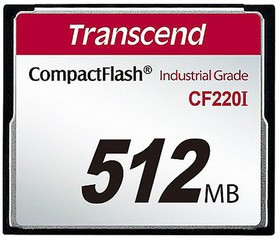 Фото 1/2 TS512MCF220I, CF220I CompactFlash Industrial 512 MB SLC Compact Flash Card