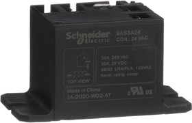 9AS3A24, POWER RELAY, SPST-NO, 24VAC, 30A, PANEL