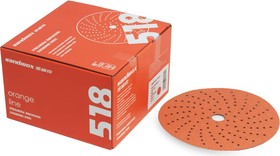 Фото 1/5 Диск шлифовальный на бумажной основе 518 Orange Ceramic Multi holes Р150 (50 шт; 150 мм) 518.150.150.LC