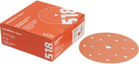 Фото 1/5 Диск шлифовальный на бумажной основе 518 Orange Ceramic Р150, 125 мм, 8 отверстий, 50 шт 518.125.150.08