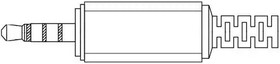 171-PA3913-EX, Phone Connectors 3.5x14mm Stereo Plug Hex cap assembly