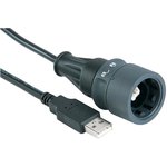 PXP6040/B/2M00, Standard Circular Connector USB cable assembly B to A 2M00