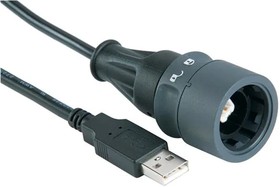 Фото 1/2 PXP6040/B/2M00, Standard Circular Connector USB cable assembly B to A 2M00