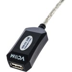 Кабель-адаптер USB2.0-repeater, удлинительный, активный, Am-Af, 10м VUS7049-10M