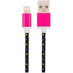 18-4245, USB-Lightning кабель для iPhone/nylon/black- blue-yellow/1m/