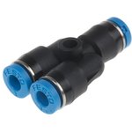 QSMY-3, QSMY Series Y Tube-to-Tube Adaptor, Push In 3 mm to Push In 3 mm ...
