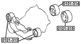 Фото 1/2 0101314, САЙЛЕНТБЛОК ПОДУШКИ ДИФФЕРЕНЦИАЛА