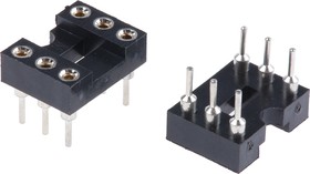 AR 06 HZL-TT, 2.54mm Pitch Vertical 6 Way, Through Hole Turned Pin Open Frame IC Dip Socket, 3A