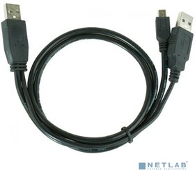 Фото 1/9 Gembird/Cablexpert CCP-USB22-AM5P-3 USB 2.0 Pro Кабель , 2xAM/miniBM 5P, 0.9м, экран, черный