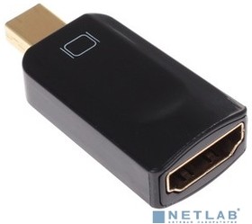 Фото 1/6 Cablexpert Переходник miniDisplayPort - HDMI, 20M/19F, черный, пакет (A-mDPM-HDMIF-01)