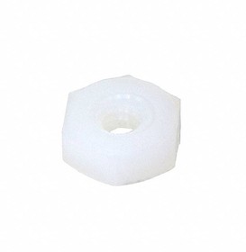 0400632HN, Natural Nylon Standard Hex Nut - Thread Size 6-32 - Distance Across Flats 7.7 mm (0.305 in) - Overall Height 3 ...