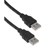 USB2.0 A(m)-USB A(m) B 1.8m, Компьютерный шнур USB 2.0 A(m)-USB A(m), 1.8 м, чёрный