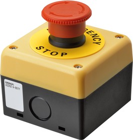 A22NE-M-P202-N-B, Emergency Stop Switches / E-Stop Switches Estp w/box 2NC 40mm TrnRest
