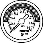 Analogue Pressure Gauge 250mbar Back Entry, FMA-63-0,25-C, 0bar min., 225783
