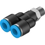 QSY-1/8-8, Y Threaded Adaptor, Push In 8 mm to Push In 8 mm ...
