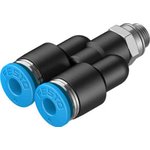 QSY-M5-4, Y Threaded Adaptor, Push In 4 mm to Push In 4 mm ...