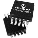 MCP48CVB22-E/MF, DAC Dual 12 bit- Parallel & Serial (SPI), 10-Pin DFN, MSOP, QFN