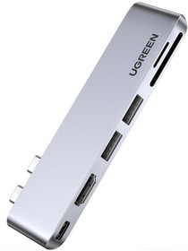 Фото 1/10 Разветвитель USB UGREEN для MacBook , 3 x USB 3.0, HDMI, SD/TF(80856)