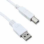 3021062-06, USB Cables / IEEE 1394 Cables USB 2.0 M TO M STRAT 6FT CORD WHITE