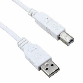 Фото 1/2 3021063-10, USB Cables / IEEE 1394 Cables USB 2.0 M TO M STRAT 10FT CORD WHITE