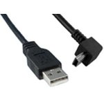 3021072-03, USB Cables / IEEE 1394 Cables USB 2.0 M TO M ANGLD 3FT CORD BLACK