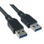 3023025-03M, USB Cables / IEEE 1394 Cables USB 3.0 A-A BLK 30/30/24 3M