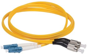 Патч-корд оптический коммутационный переходной для одномодового кабеля (SM); 9/125 (OS2); FC/UPC-LC/UPC; двойного исполнения (Duplex); LSZH