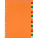 Разделитель листов с индексами Комус, А4, цифровой 1-20, цветн.пластик