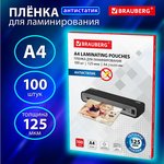 Пленки-заготовки для ламинирования АНТИСТАТИК, А4, КОМПЛЕКТ 100 шт., 125 мкм ...