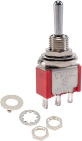 100SP1T1B1M1QEH, Toggle Switch, On-On, SPDT, Non Illuminated, Panel Mount, 5 A