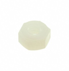 0400440HNS, Natural Nylon Standard Hex Nut - Thread Size 4-40 - Distance Across Flats 6.4 mm (0.250 in) - Overall Height 3 ...