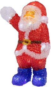 Фото 1/7 513-273, Акриловая светодиодная фигура Санта Клаус приветствует 30 см, 40 светодиодов, IP65 понижающий трансф
